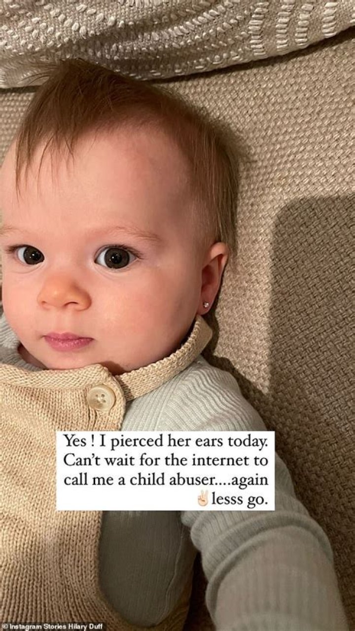 Hilary Duff pierced her baby’s ears: ‘Can’t wait for the internet to call me a child abuser’